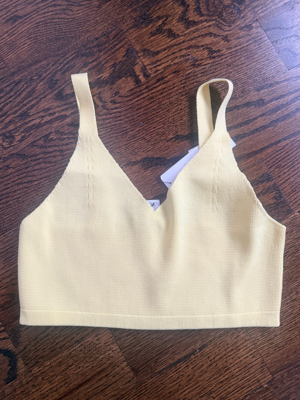 Topshop Yellow V-Neck Knit Bralette Top